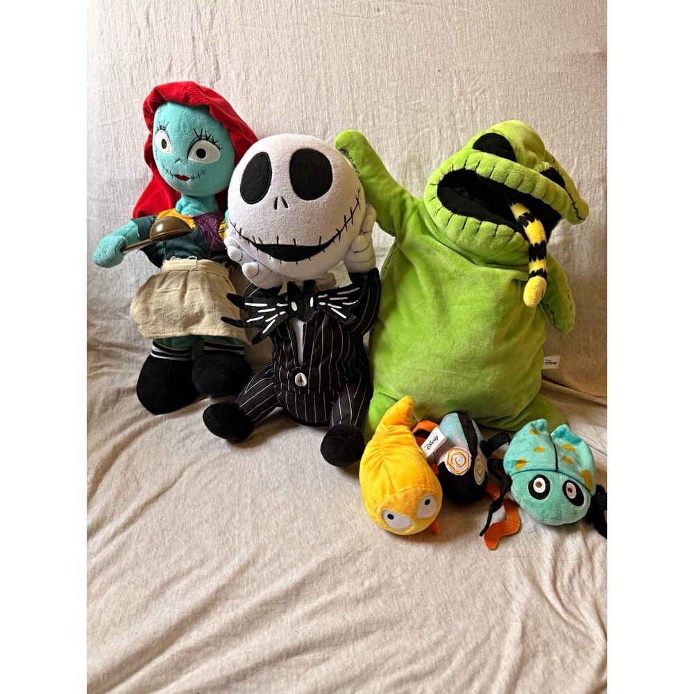 Disney Nightmare Before Christmas Plush Lot - Jack Skellington, Sally, Oogie